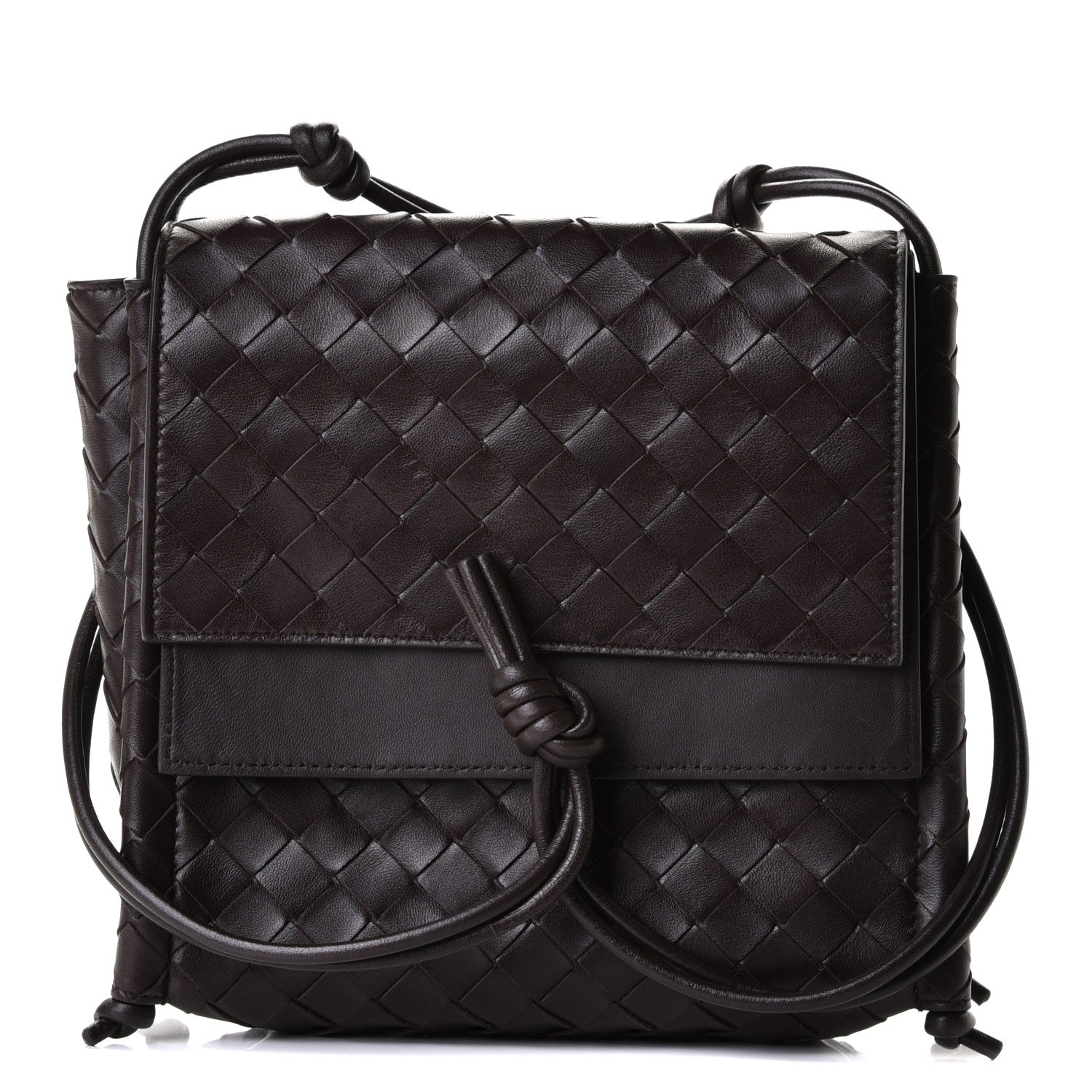 Bottega Veneta Nappa Intrecciato Small Knot Flap Crossbody Fondente 1 of 6