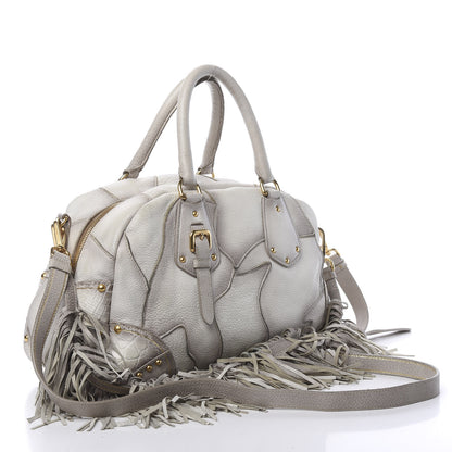 Prada Cervo Patchwork Fringe Bowler Bianco 2 of 17
