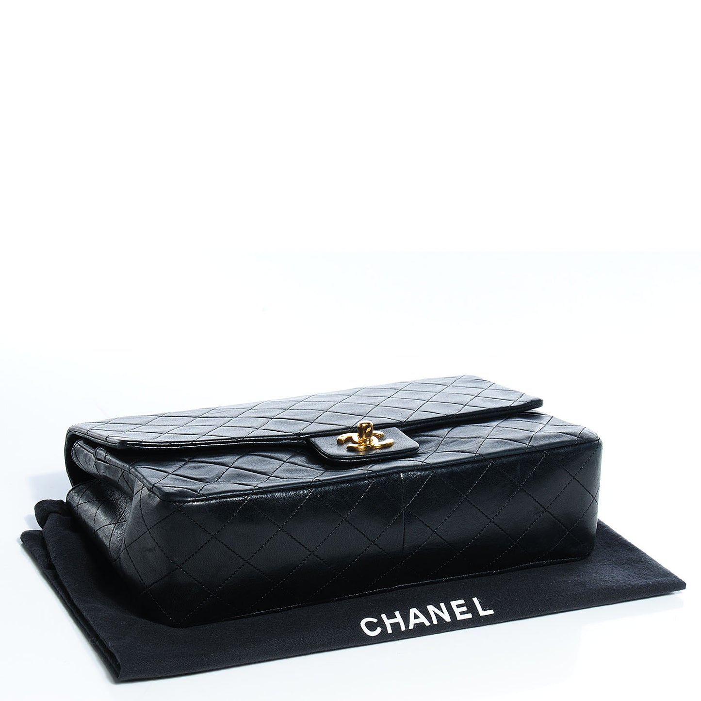 Lambskin Quilted Medium Single Flap Black