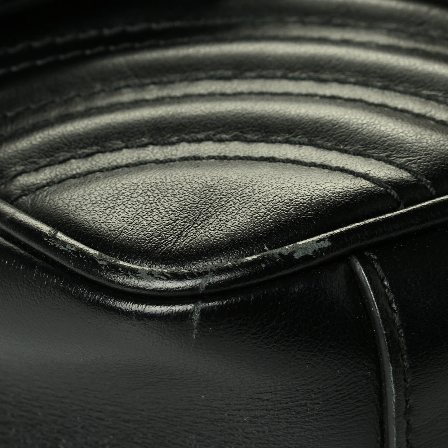 Calfskin Matelasse Mini GG Marmont Shoulder Bag Black