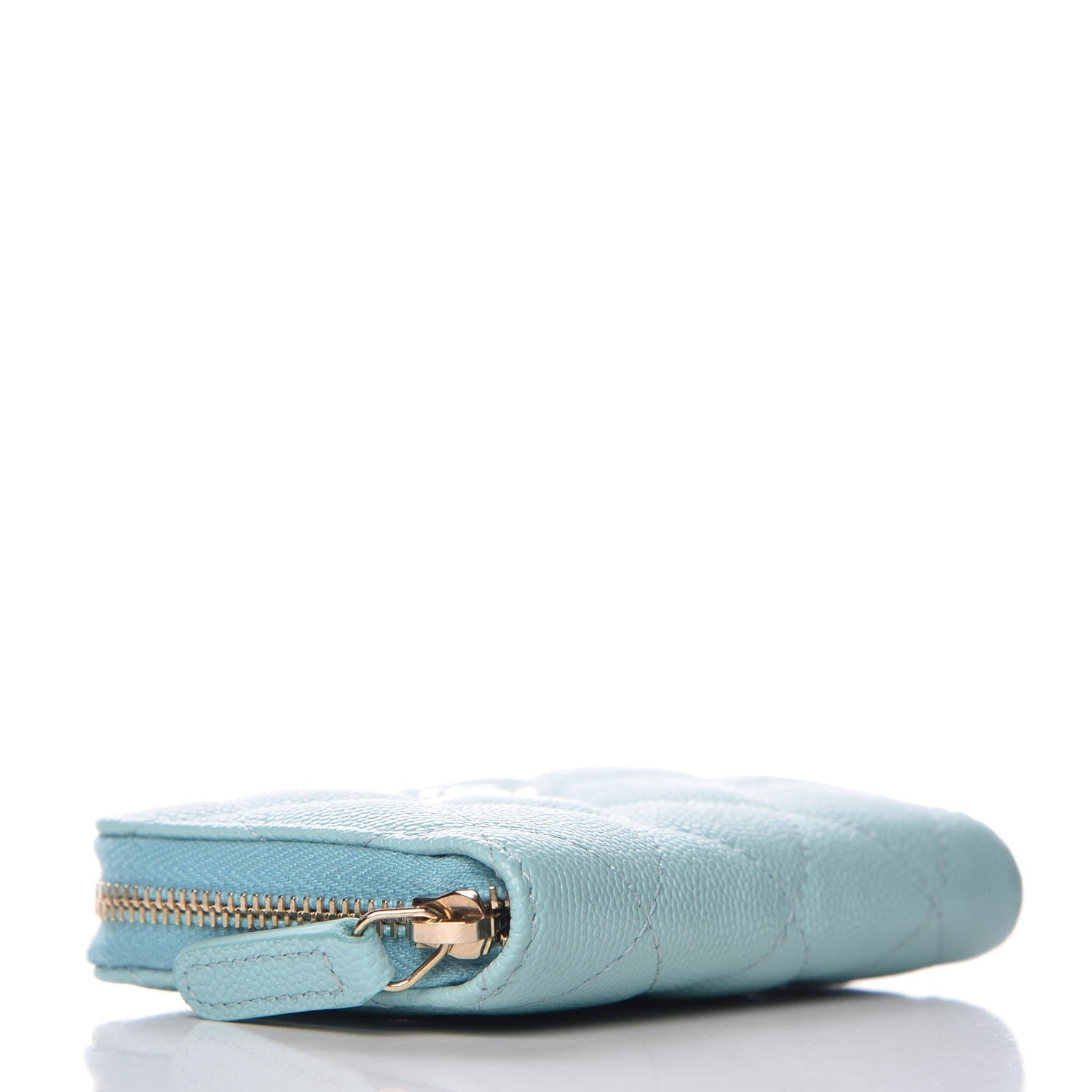 Chanel Caviar Quilted Zip Coin Purse Light Blue 4 of 8