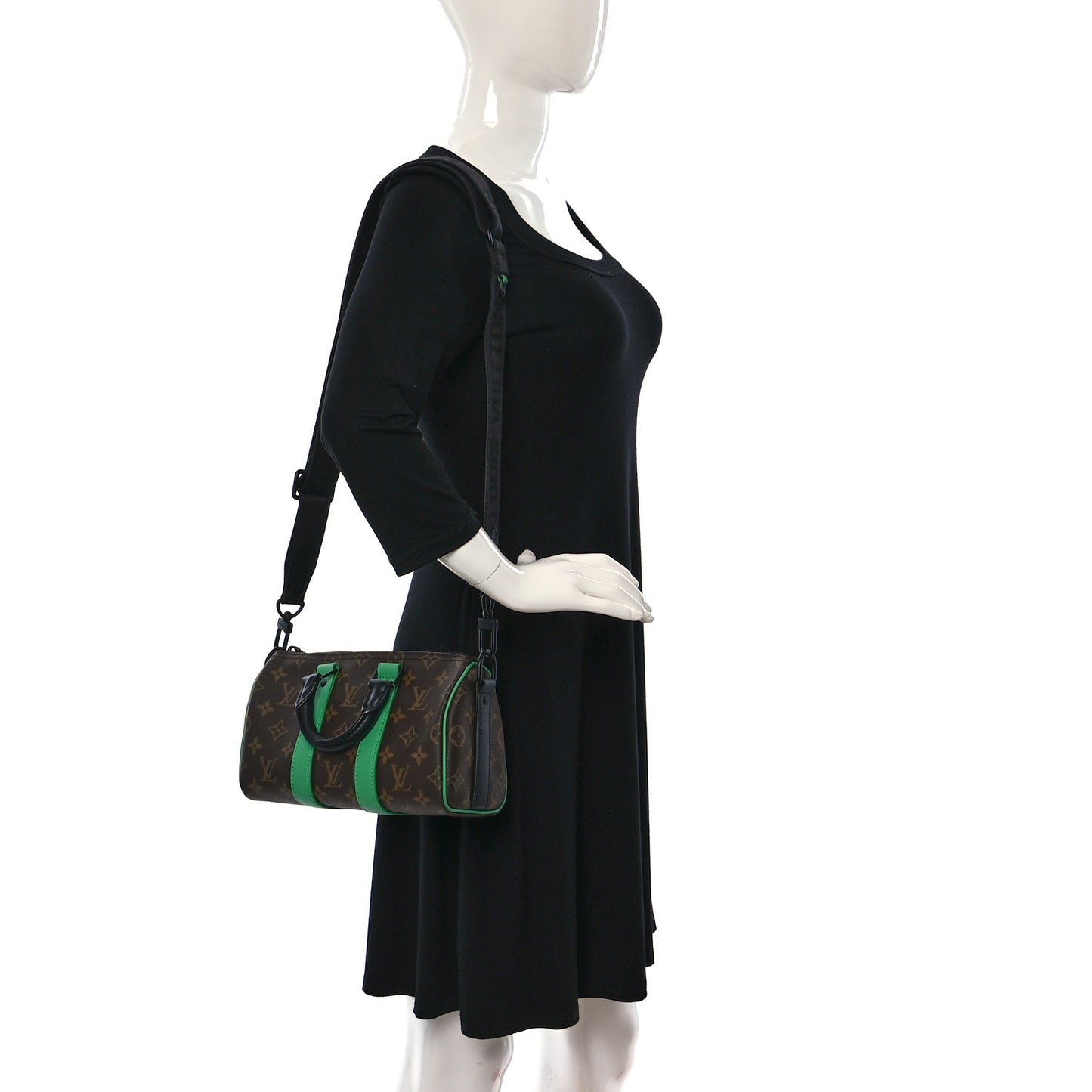 Monogram Macassar Keepall Bandouliere 25 Minty Green