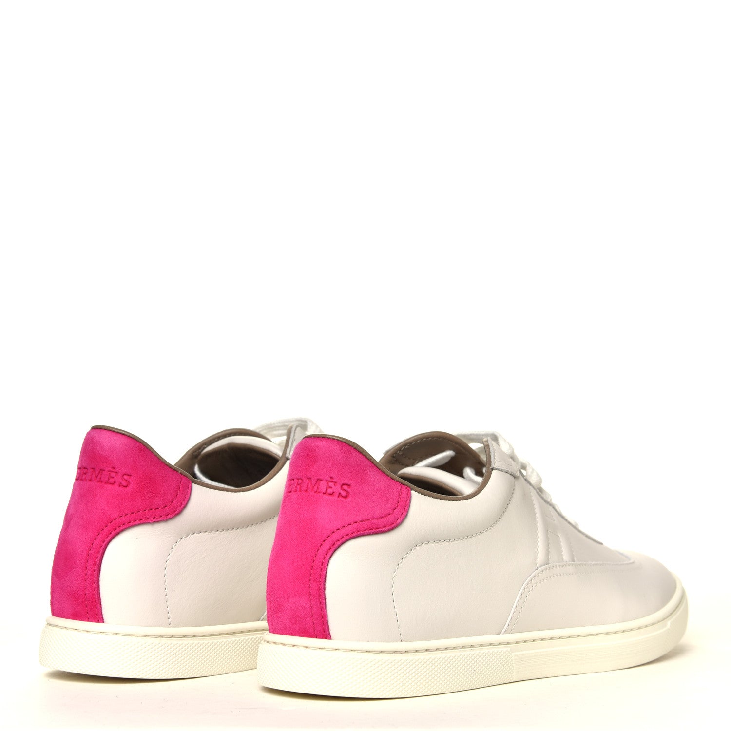 Hermes Calfskin Quicker Sneakers 38 White Rose Fuchsia 3 of 6