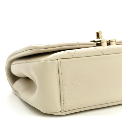 Chanel Lambskin Quilted Medium Twist Chain Flap Light Beige 9 of 10