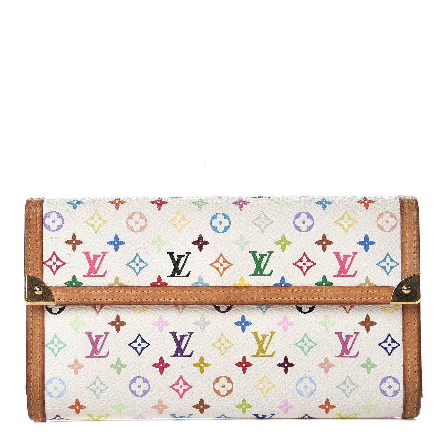 Louis Vuitton Monogram Multicolor Porte Tresor International Wallet White 1 of 13