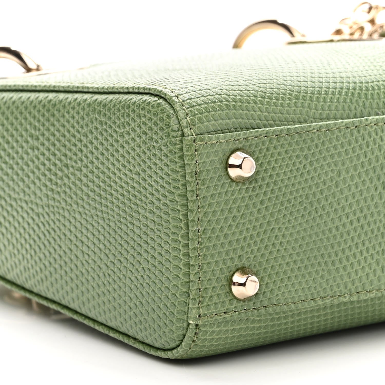 Christian Dior Lizard Mini Lady Dior Vert Saule 8 of 10