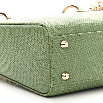 Christian Dior Lizard Mini Lady Dior Vert Saule 8 of 10