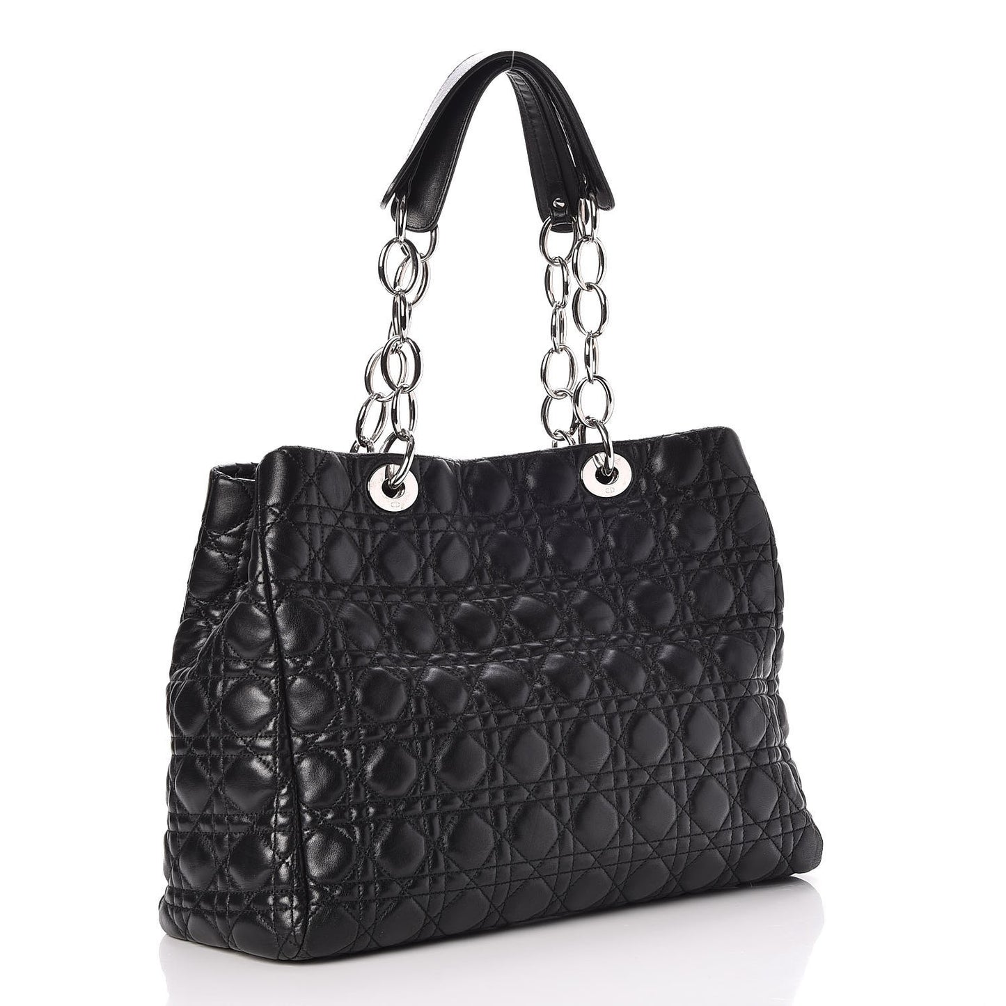 Lambskin Cannage Large Dior Soft Shopping Tote Black