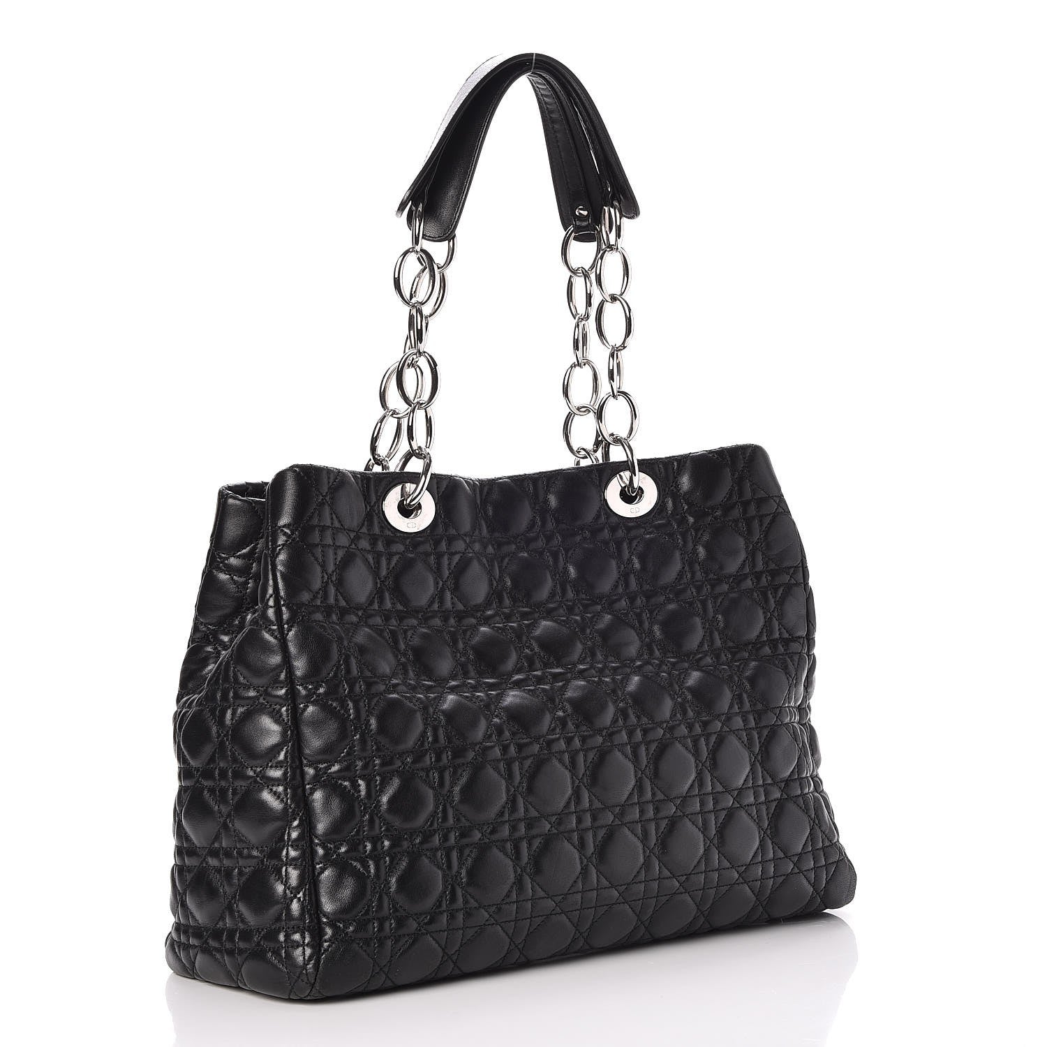 Christian Dior Lambskin Cannage Large Dior Soft Shopping Tote Black 3 of 8