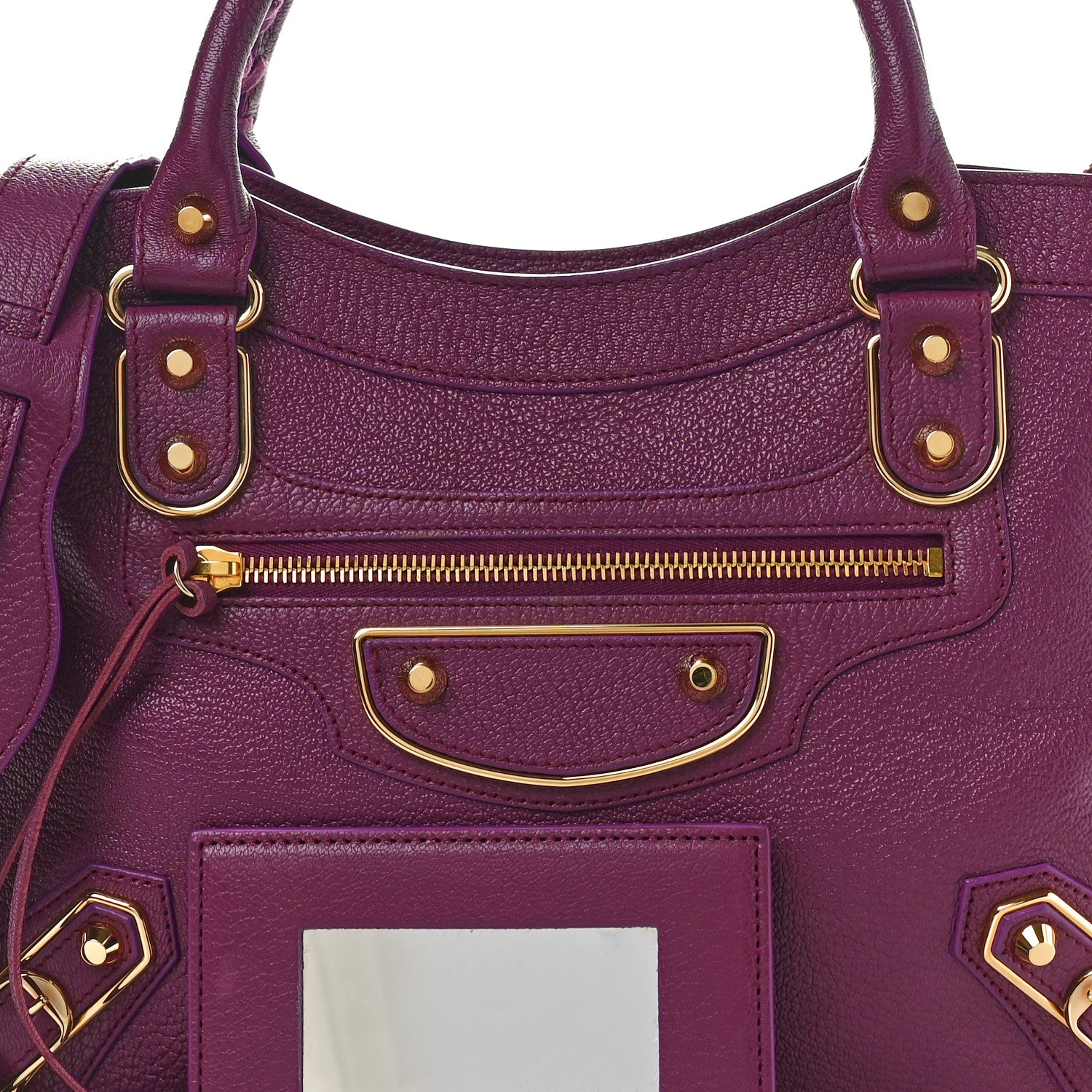Balenciaga Chevre Gold Metallic Edge Hardware Town Violet Prune 9 of 12