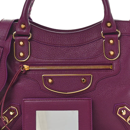 Balenciaga Chevre Gold Metallic Edge Hardware Town Violet Prune 9 of 12