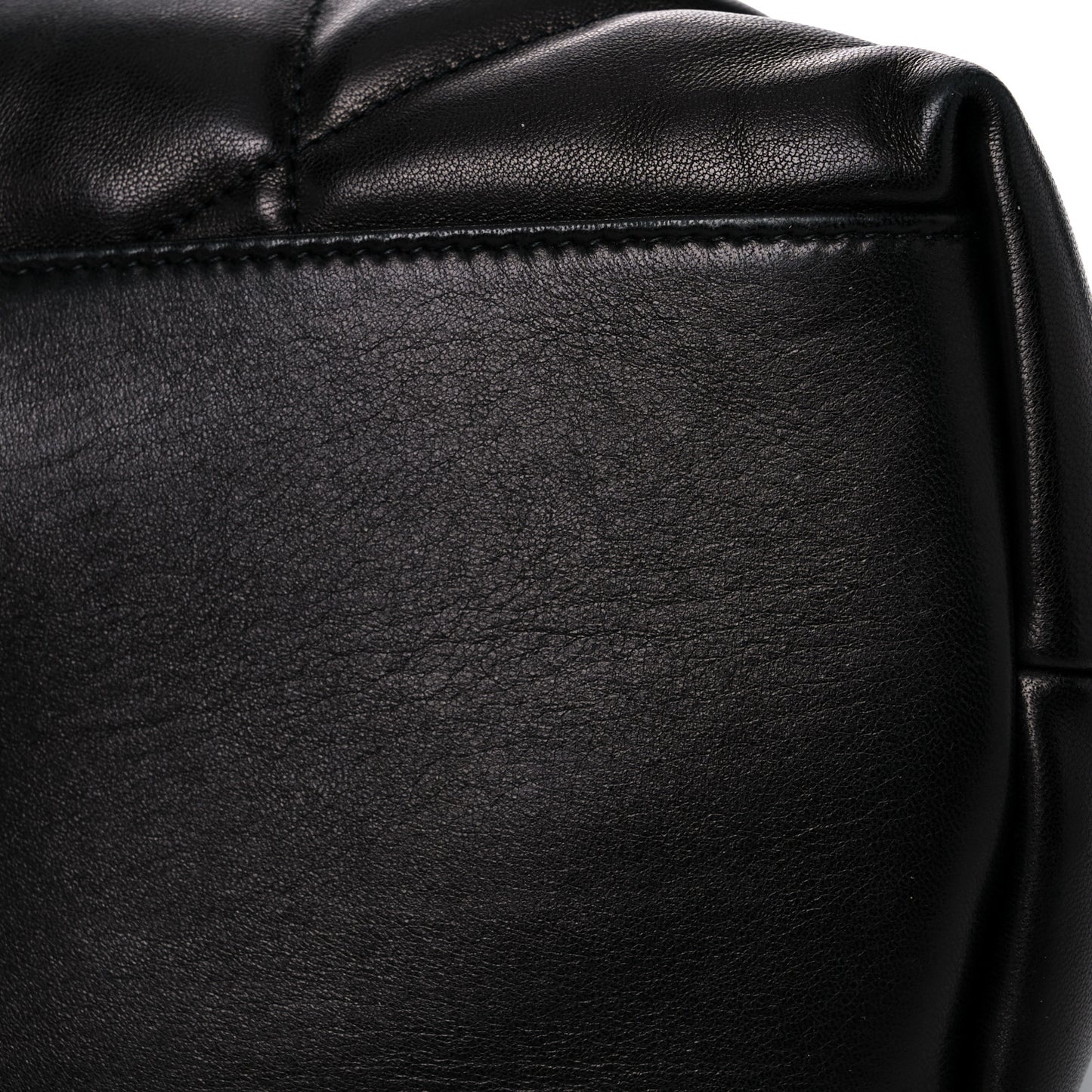 Lambskin Quilted Medium Loulou Puffer Monogram Chain Satchel Black