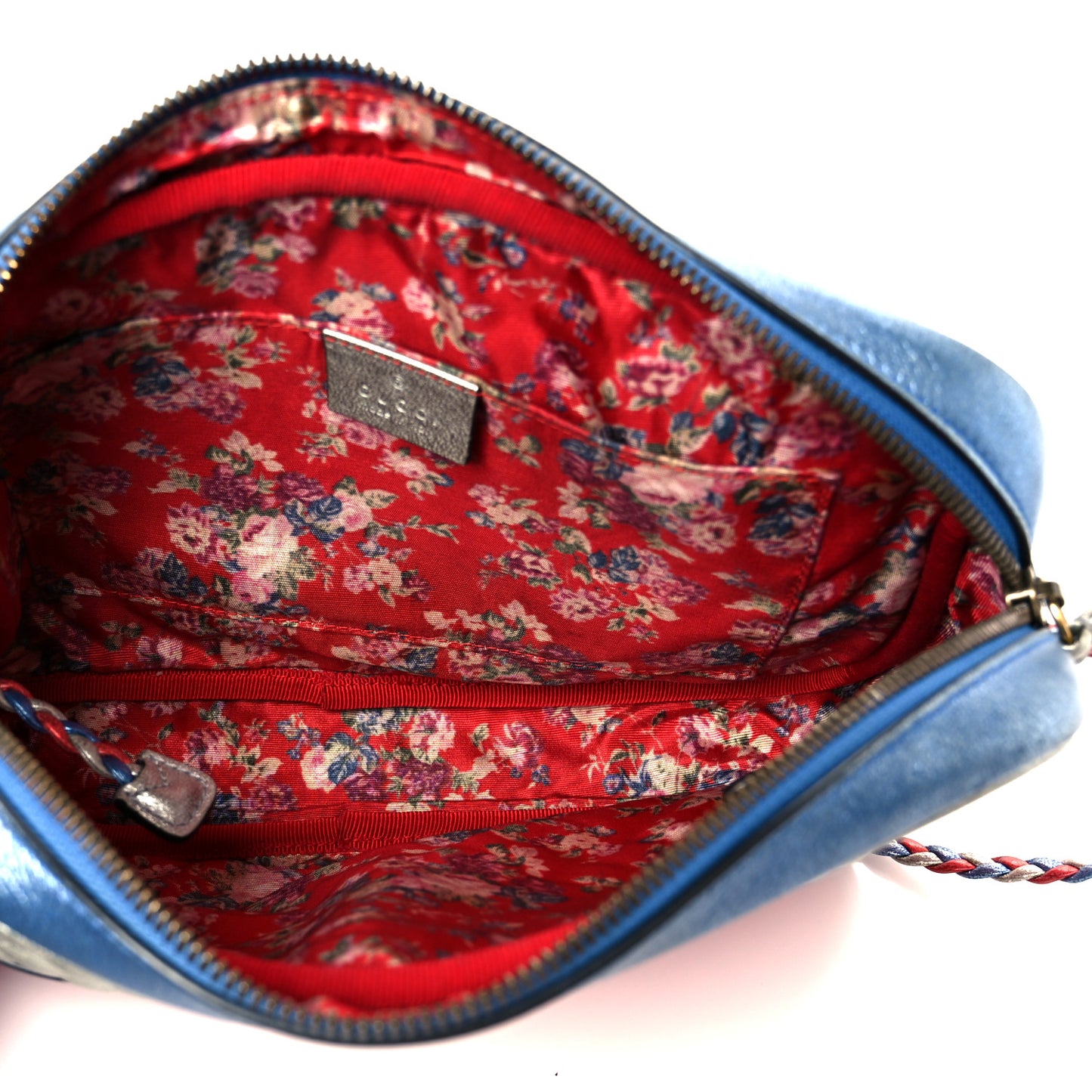 Laminated Nappa Trapuntata Small Zumi Shoulder Bag Rosso Marine Argento