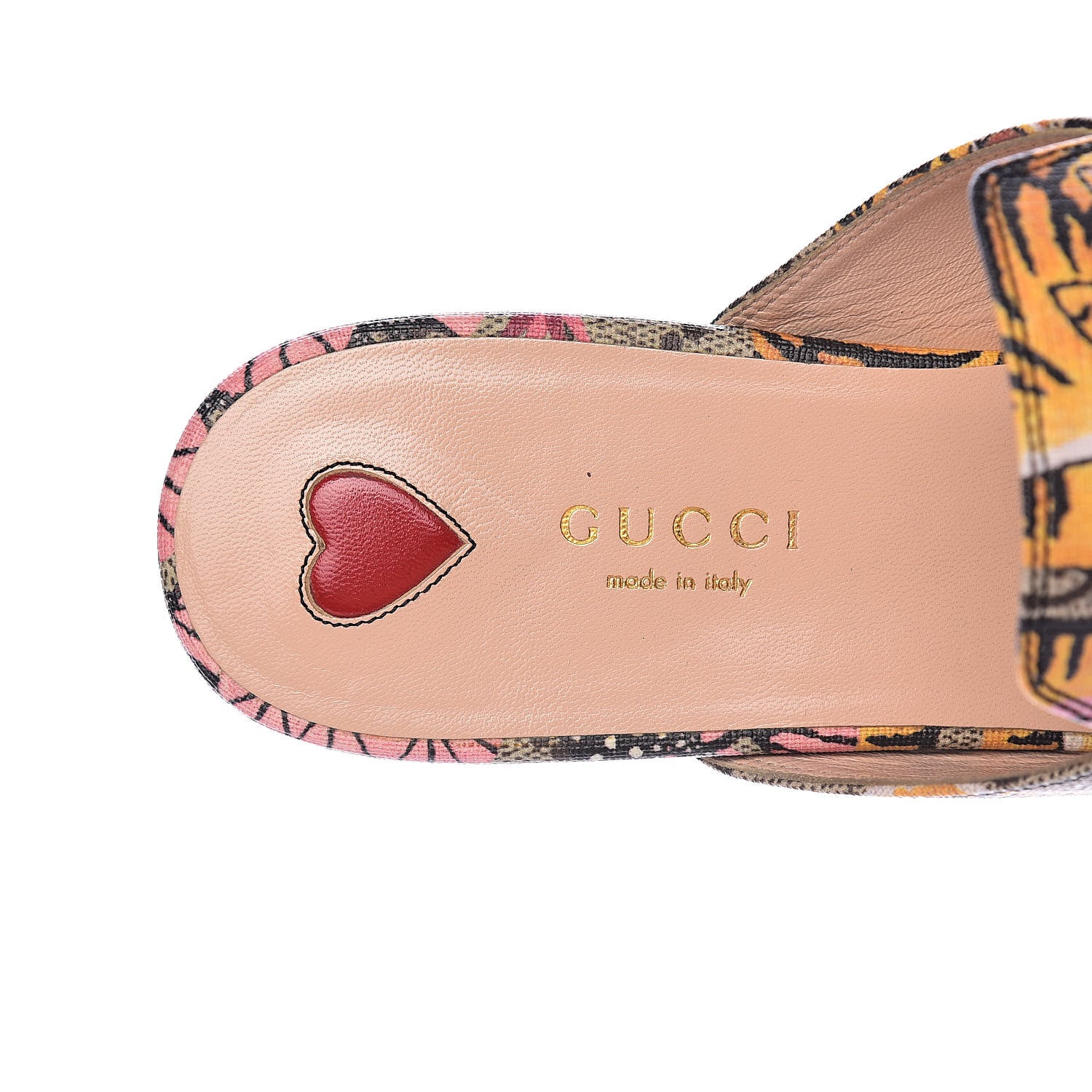 Gucci GG Supreme Monogram Bengal Womens Princetown Slippers 38 Beige Crop Pink 6 of 11