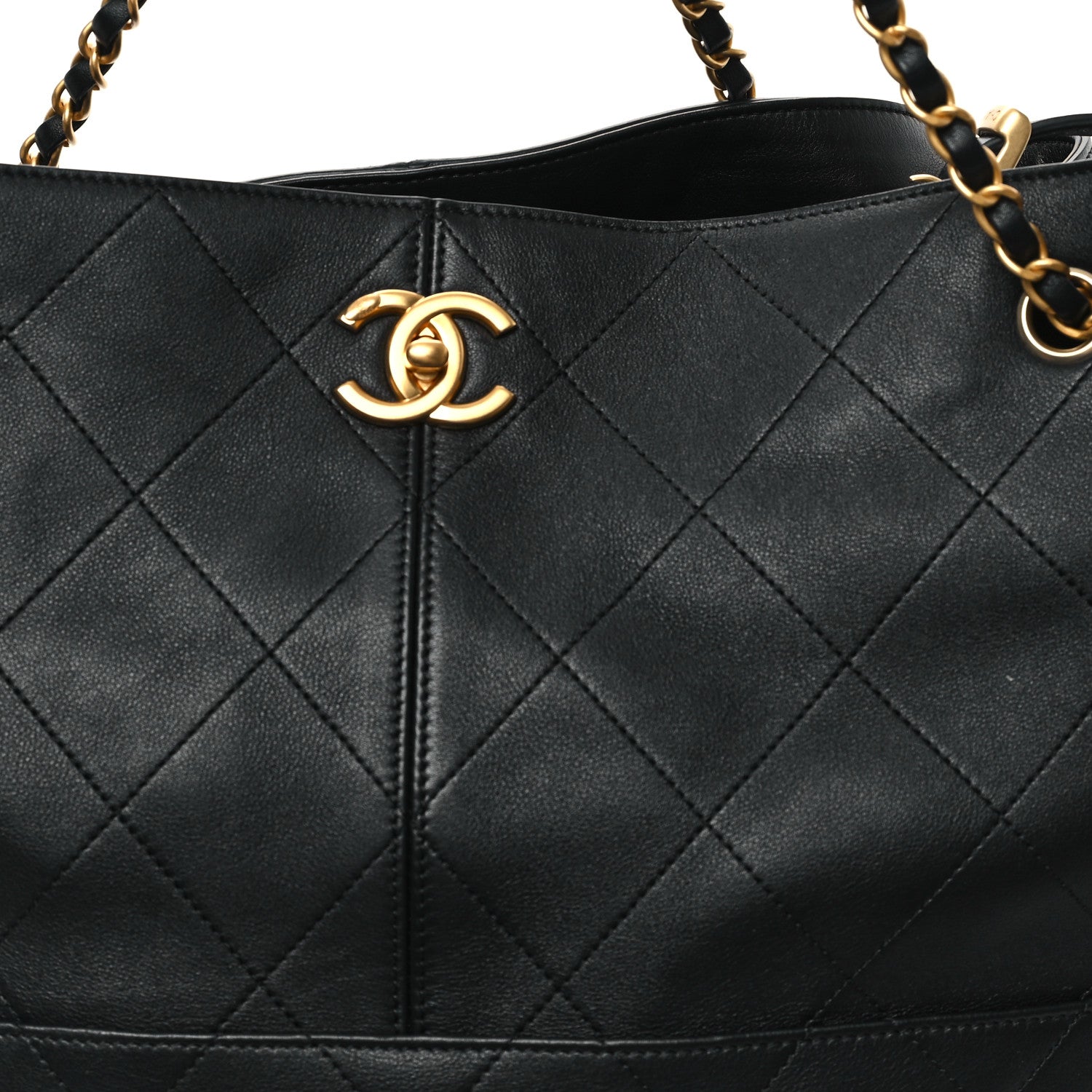 Chanel Calfskin Stitched Large Shopping Bag Black 7 of 10