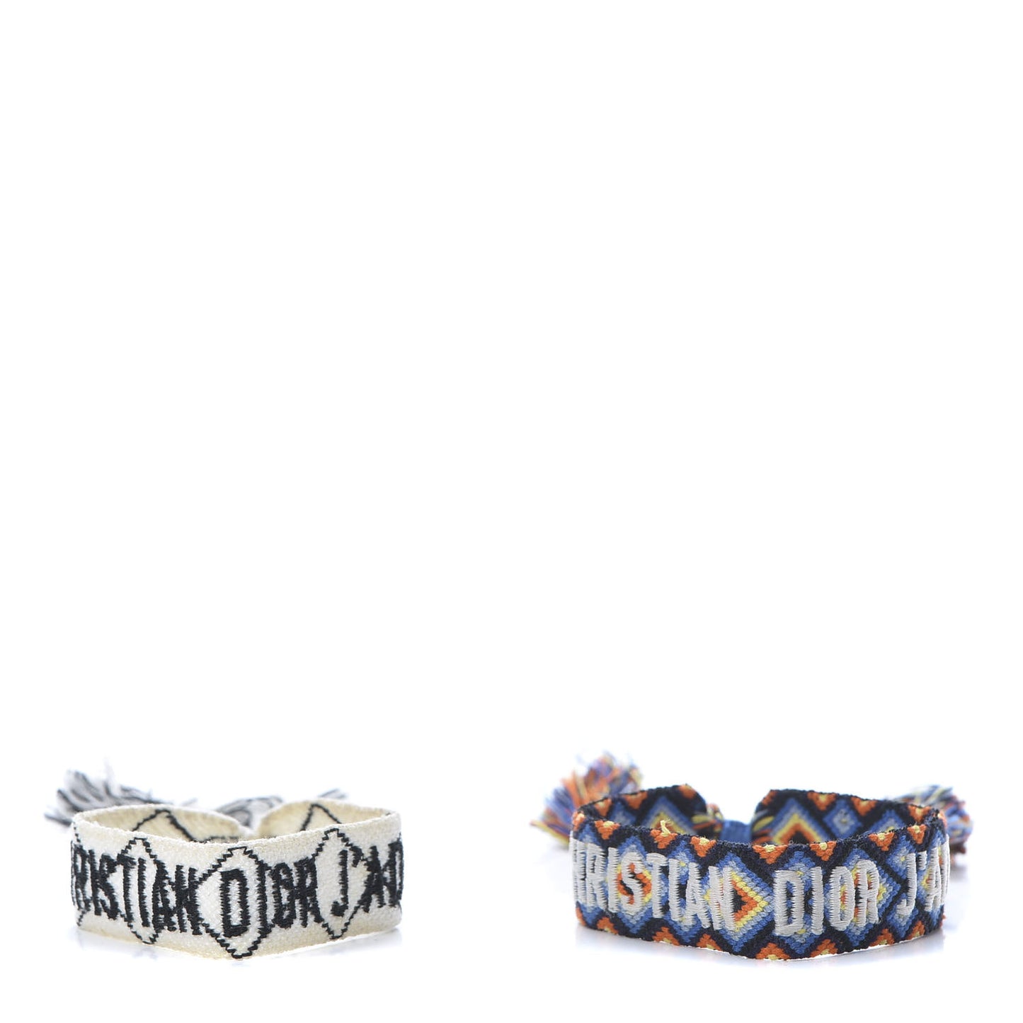 Woven Cotton J'Adior Friendship Bracelet Set White Multicolor