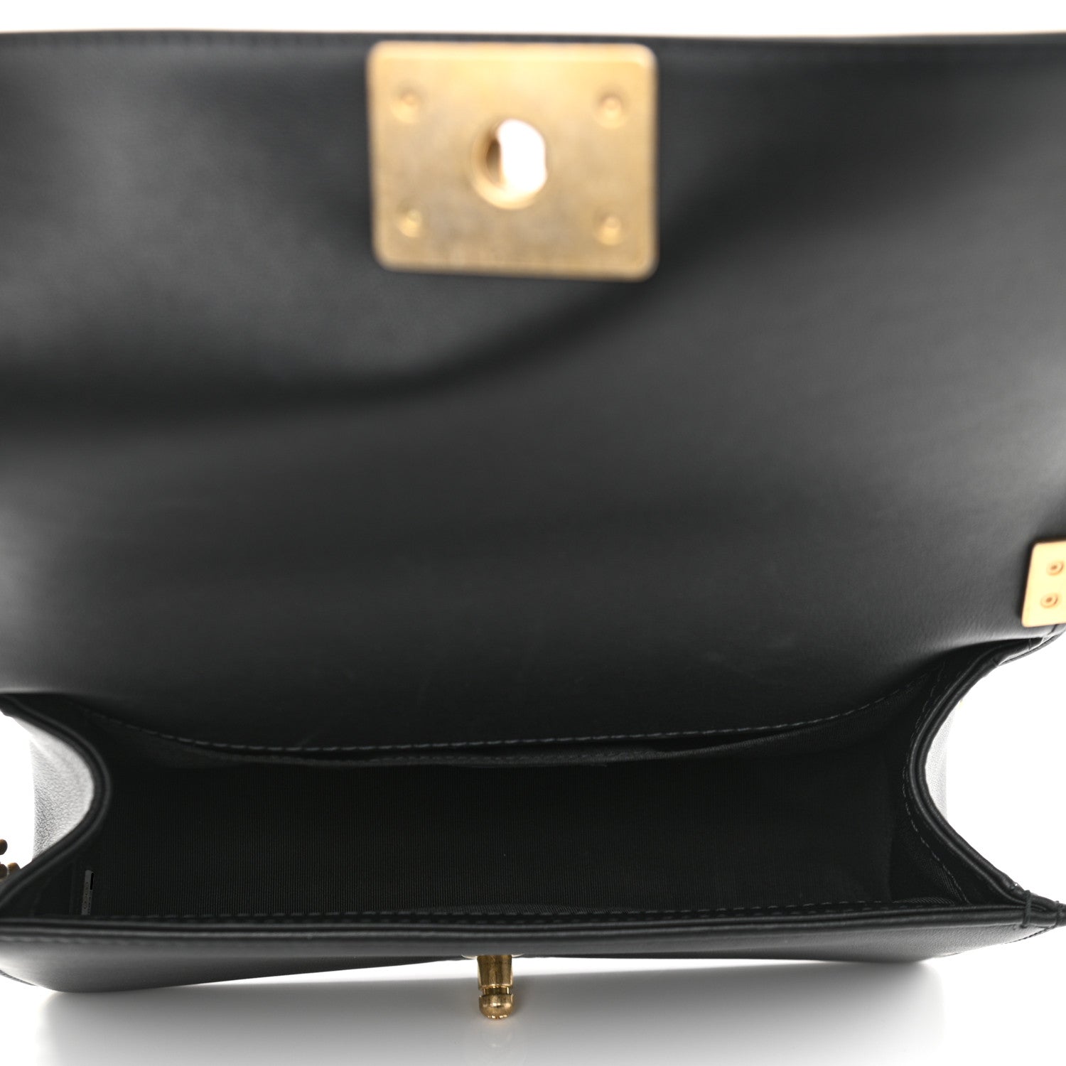 Chanel Calfskin Strass Studded Medium Boy Flap Black Gold 5 of 10