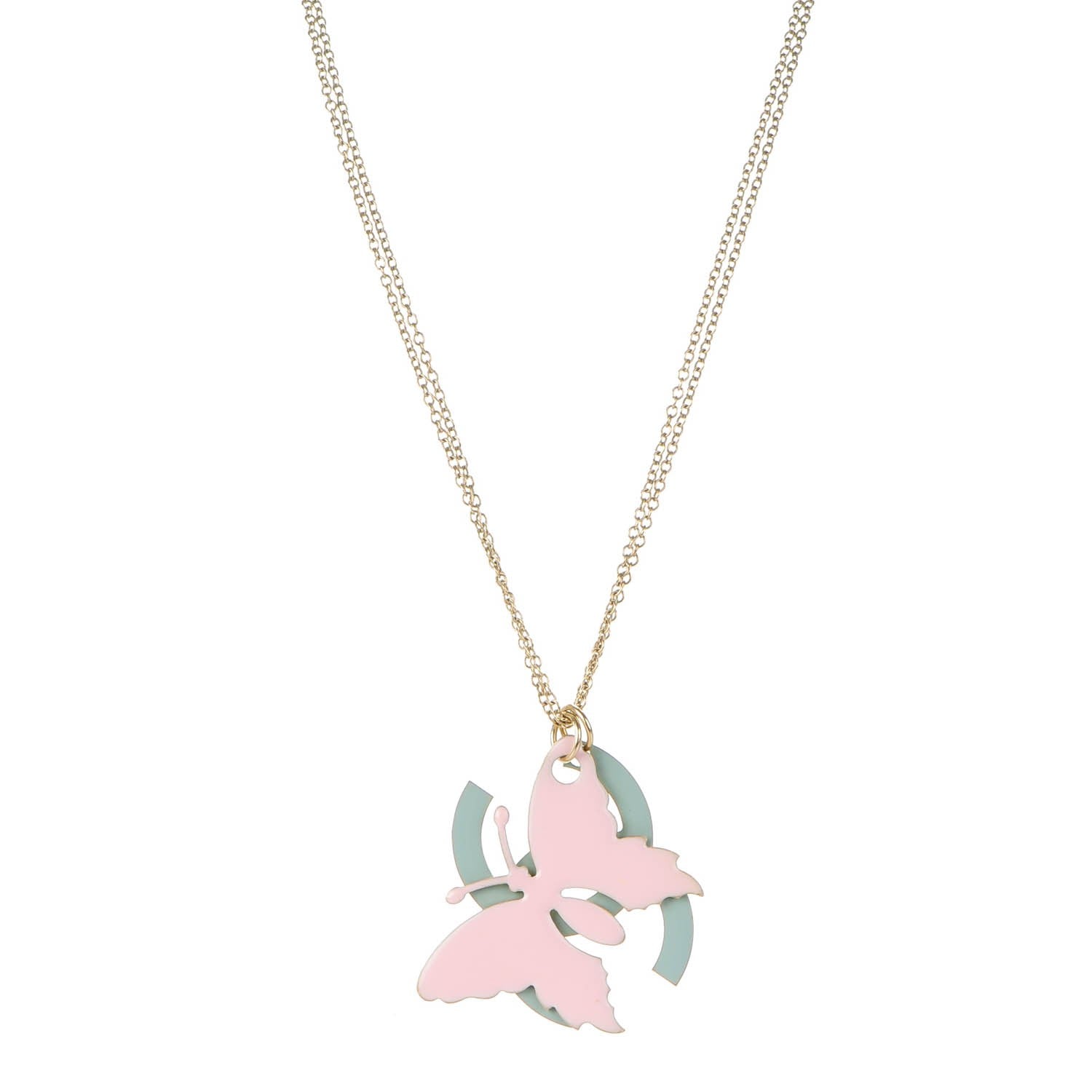 Chanel Resin Butterfly CC Necklace Multicolor 1 of 5