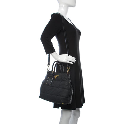 Prada Tessuto Nylon Quilted Tote Black 2 of 12