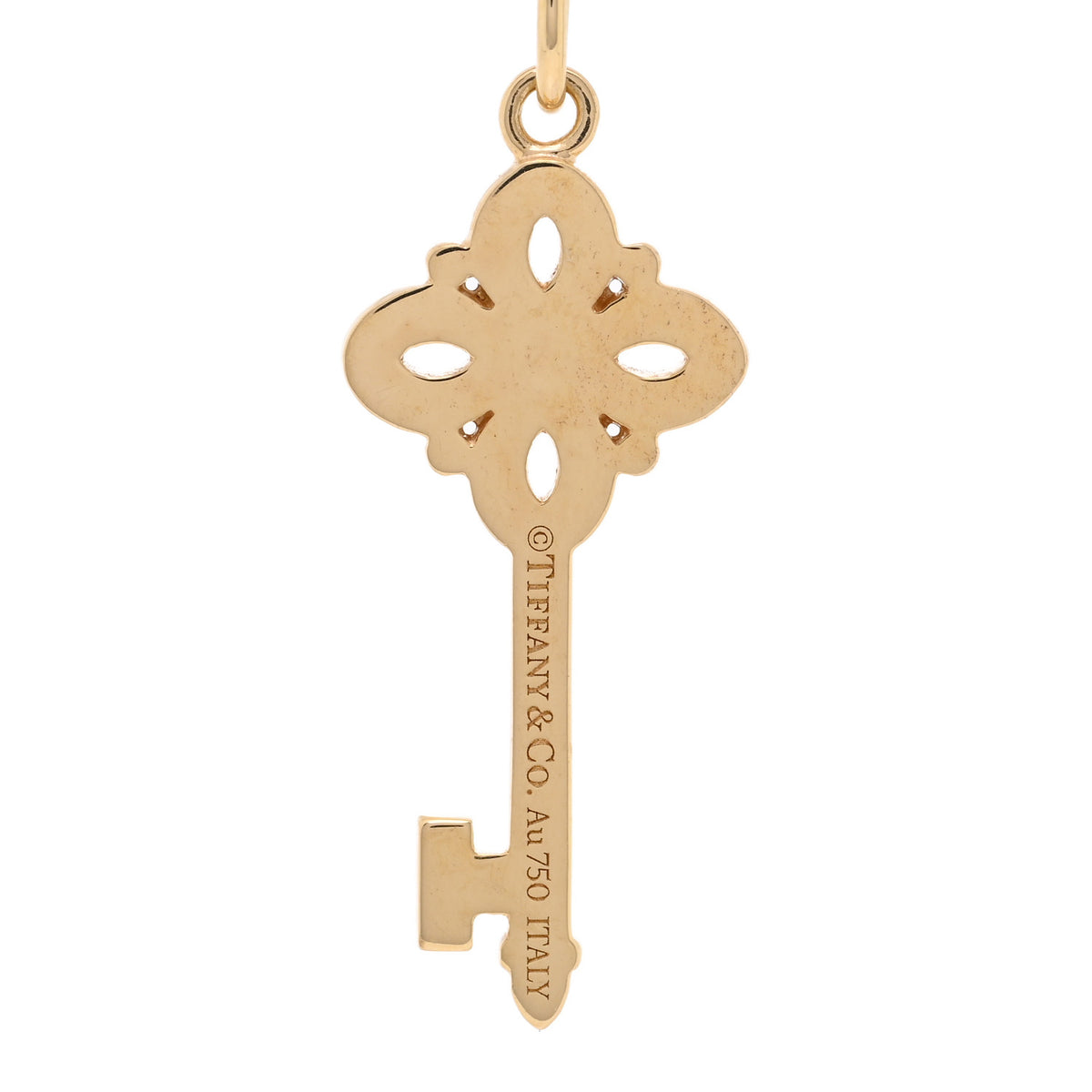 Tiffany 18K Yellow Gold Diamond Mini Victoria Key Pendant 3 of 4