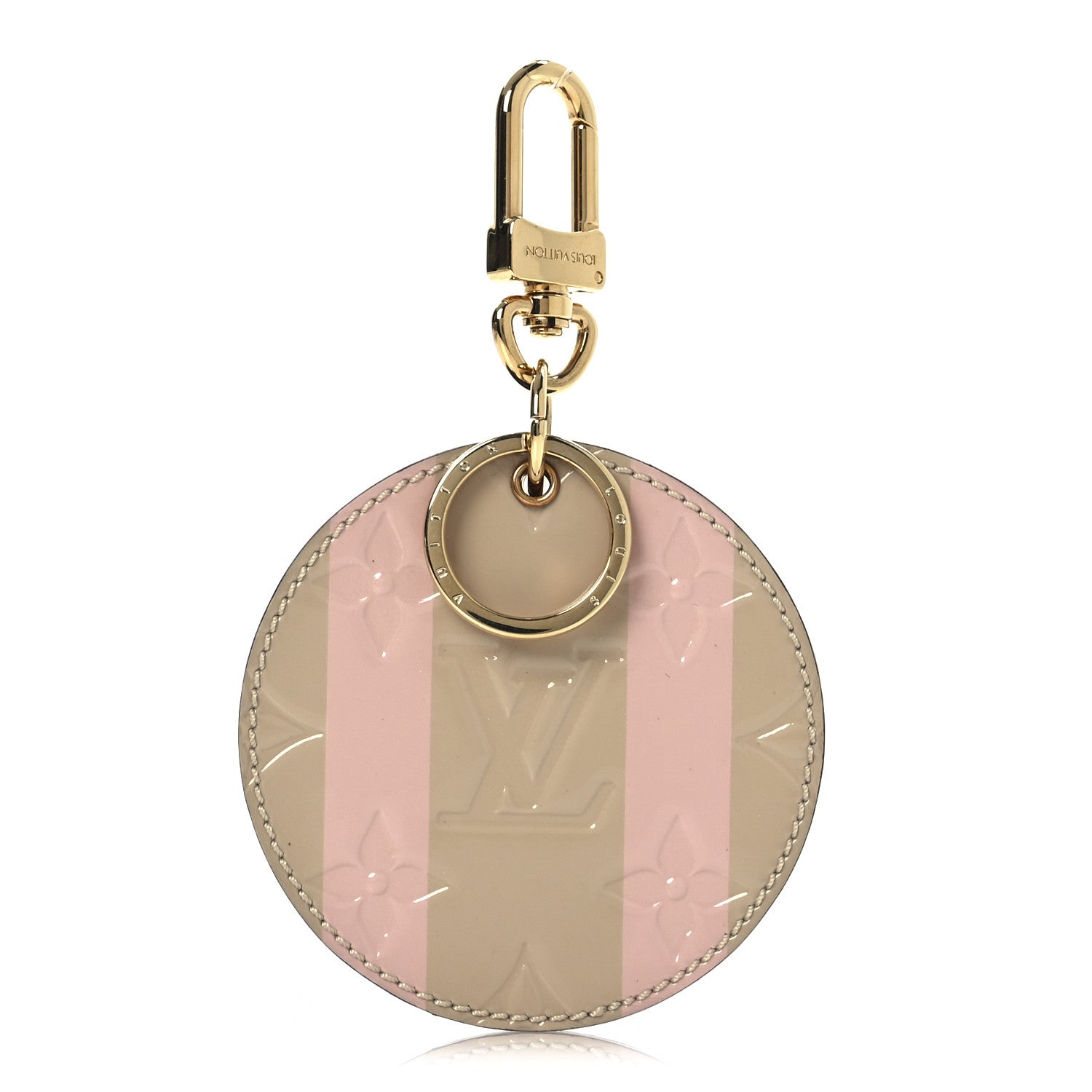 Louis Vuitton Vernis Rayures Mirror Bag Charm Beige Pink 1 of 6