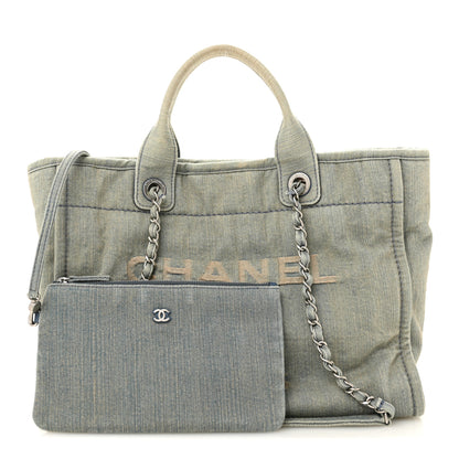 Chanel Denim Small Deauville Tote  Light Blue 3 of 12
