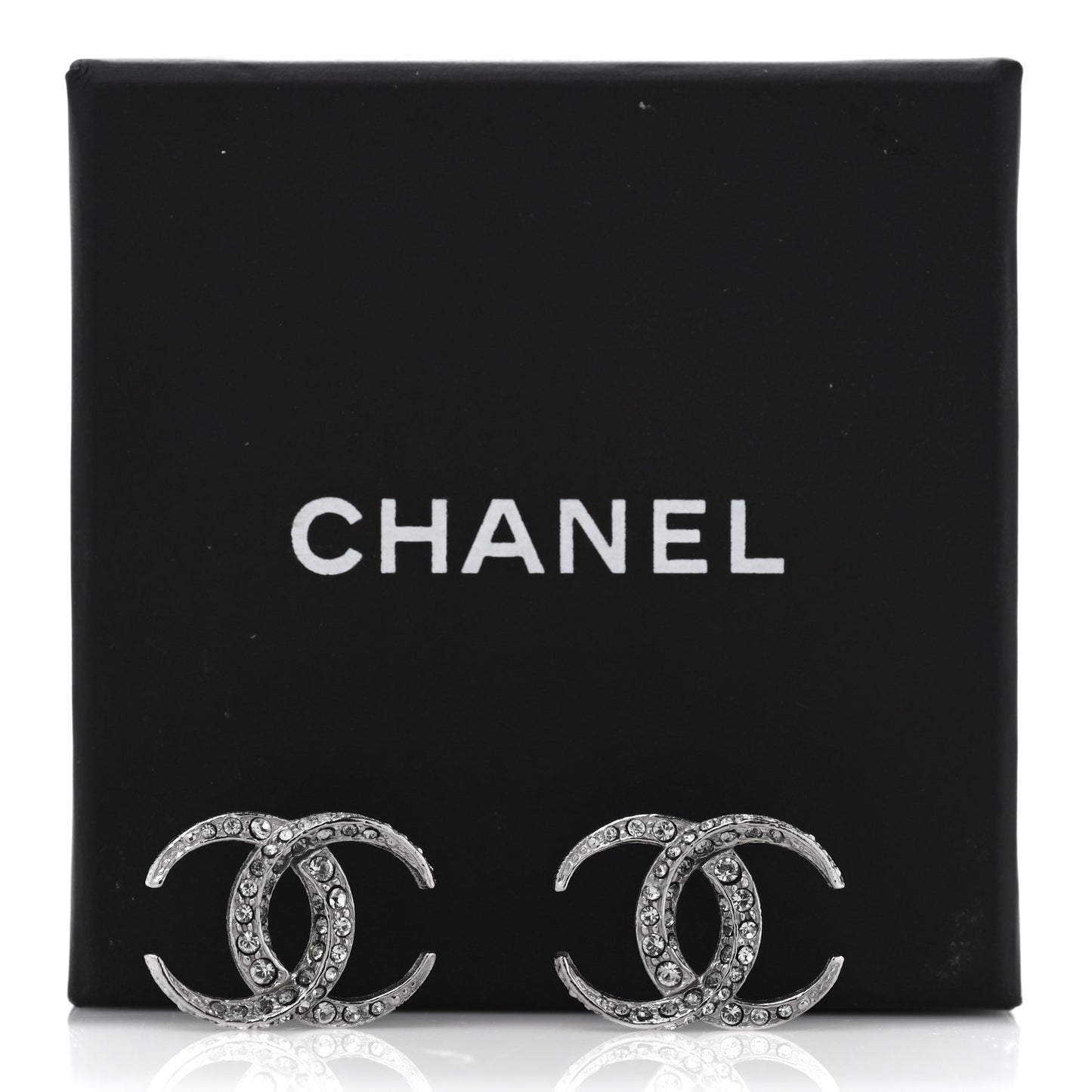 Crystal CC Earrings Silver
