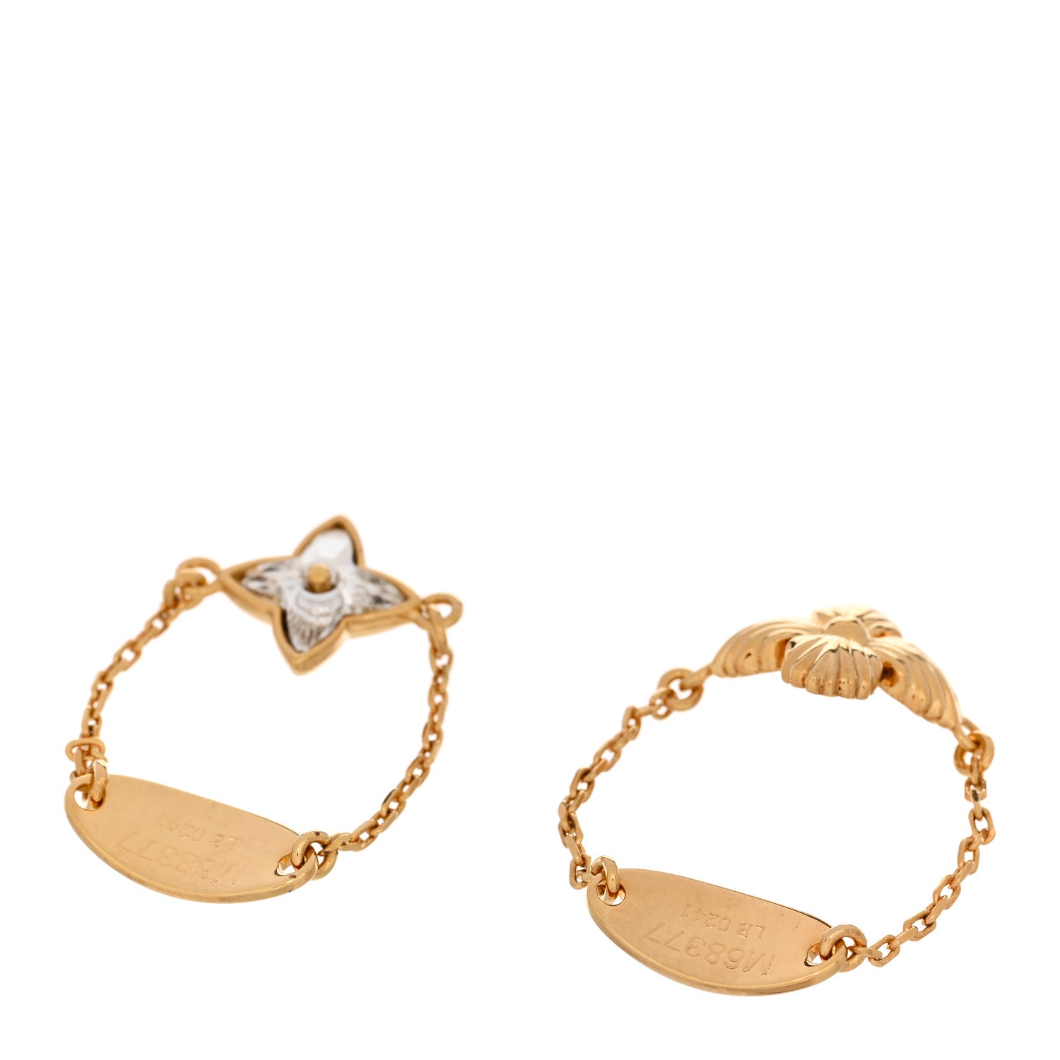Louis Vuitton Crystal Blooming Strass Ring Set S 45 3.25 Gold 3 of 4