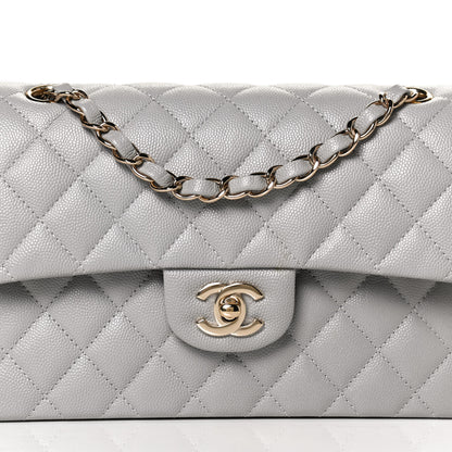 Chanel Caviar Quilted Small Double Flap Grey 8 of 10