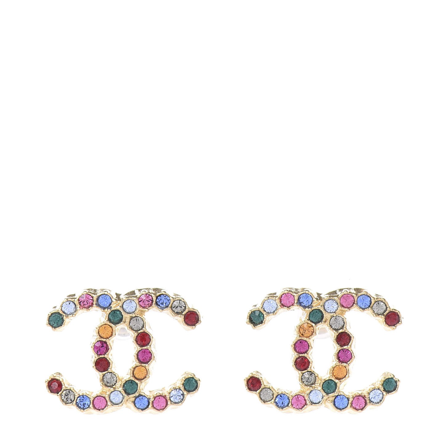 Crystal Over The Rainbow CC Earrings Gold Multicolor