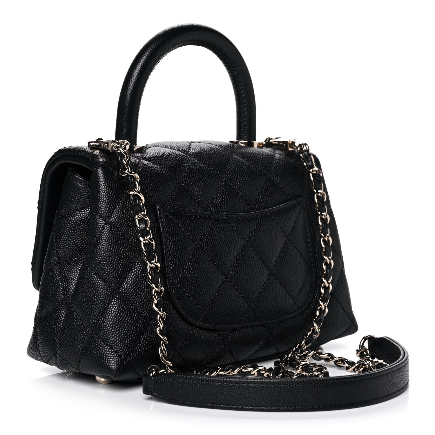 Chanel Caviar Quilted Extra Mini Coco Handle Flap Black 3 of 12