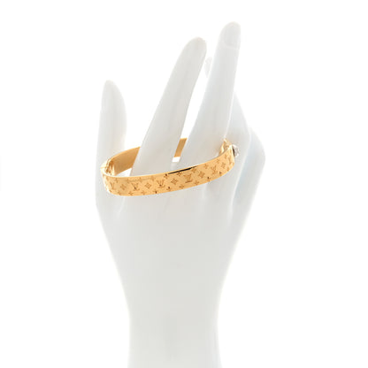 Louis Vuitton Brass Monogram Nanogram Cuff S Gold 2 of 6