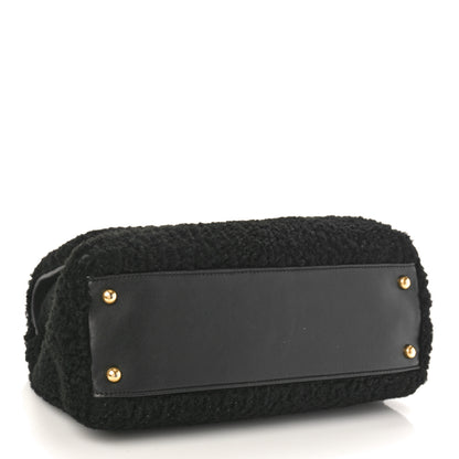 Chanel Shearling Lambskin Medium Coco Handle Flap Black 4 of 12