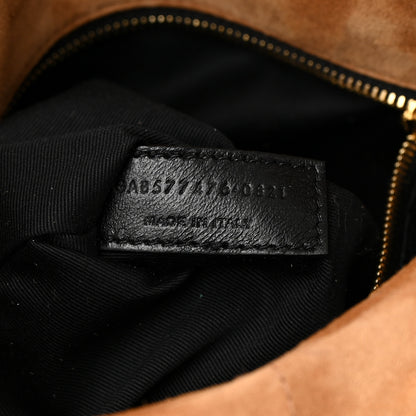 Saint Laurent Suede Calfskin Quilted Small Loulou Puffer Monogram Chain Satchel Cinnamon 7 of 10