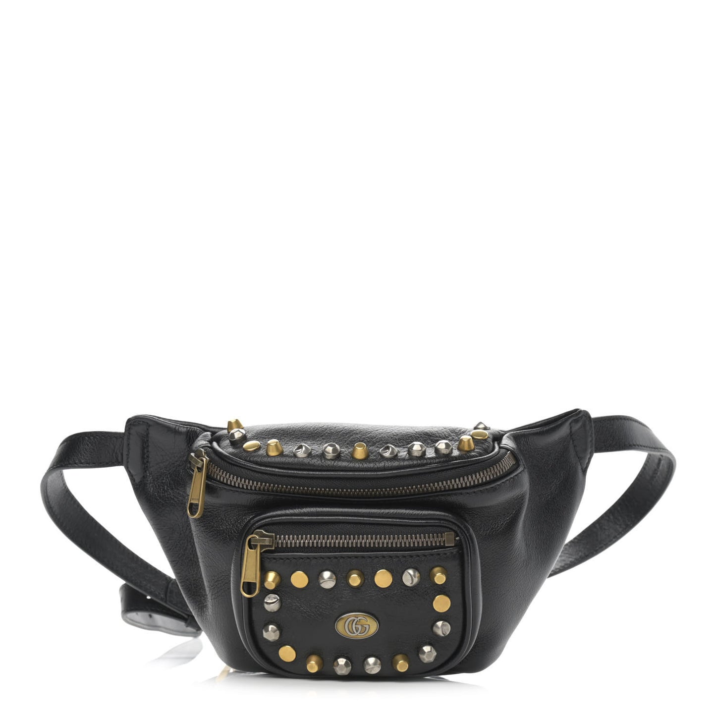 Calfskin Ophidia Studs Belt Bag Black