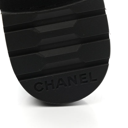 Chanel Shiny Calfskin Quilted Lace Up Combat Boots 38.5 Black 7 of 10
