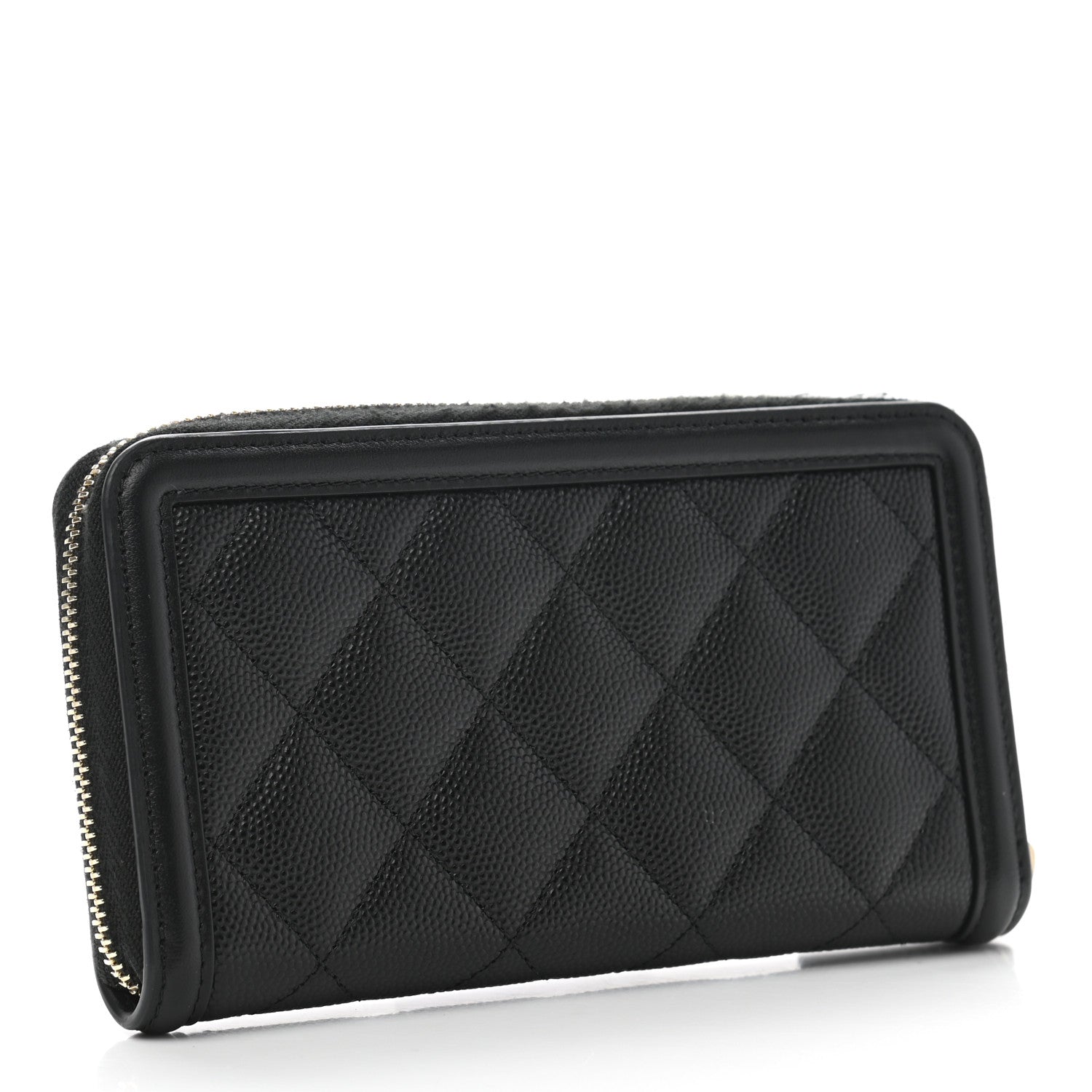 Chanel Caviar Quilted Medium Filigree Zip Around Wallet Black 3 of 10