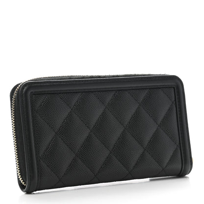 Chanel Caviar Quilted Medium Filigree Zip Around Wallet Black 3 of 10
