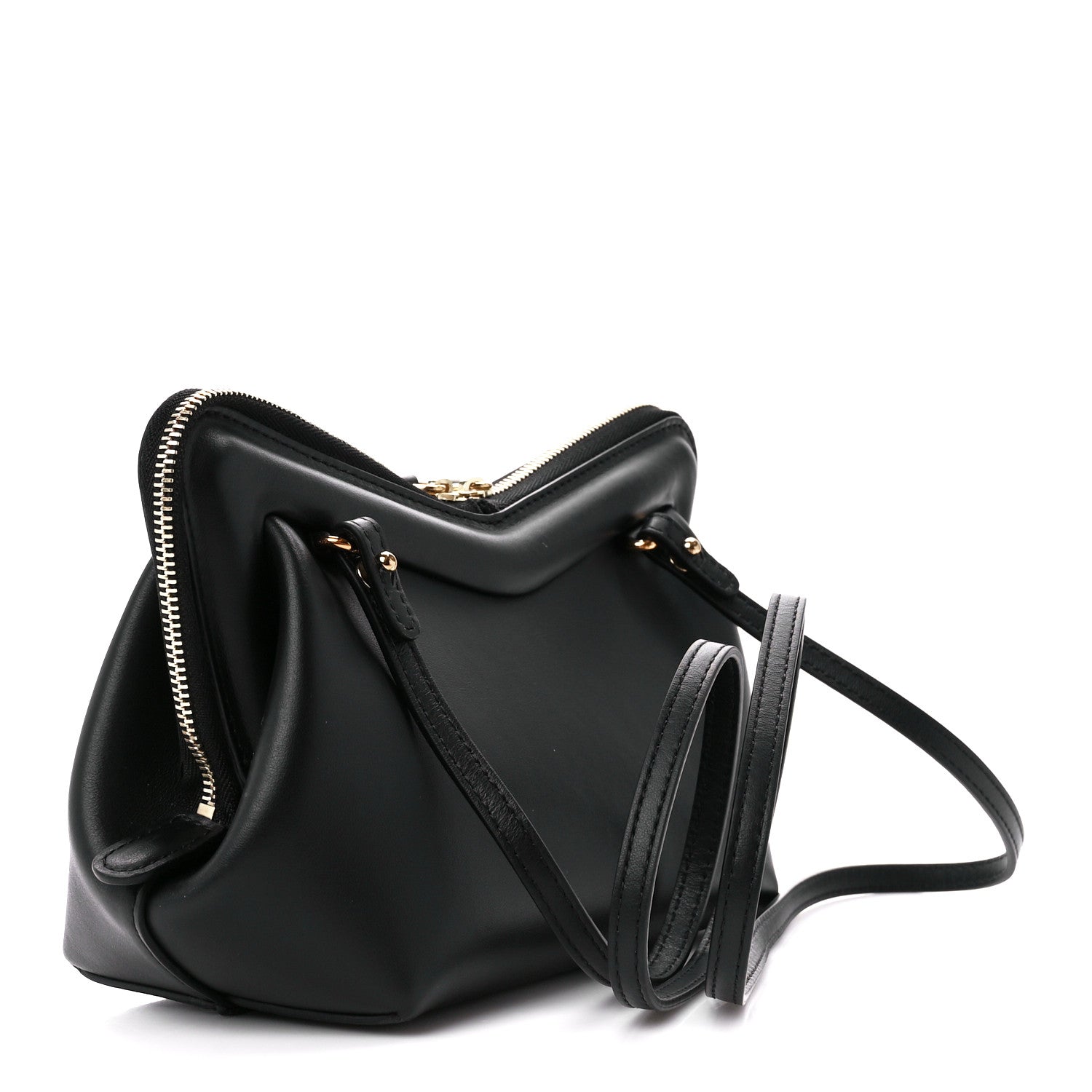 Mansur Gavriel Smooth Calfskin Mini M Frame Crossbody Bag Black 3 of 11