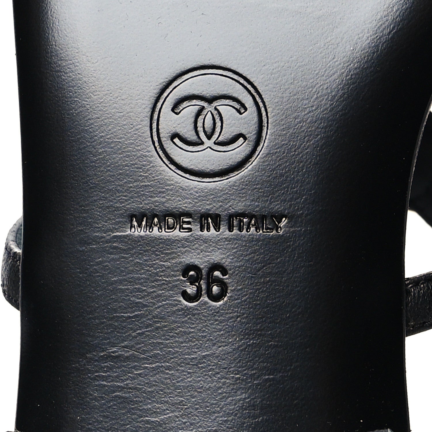 Chanel Lambskin Pearl CC Thong Sandals 36 Black Gold 6 of 7