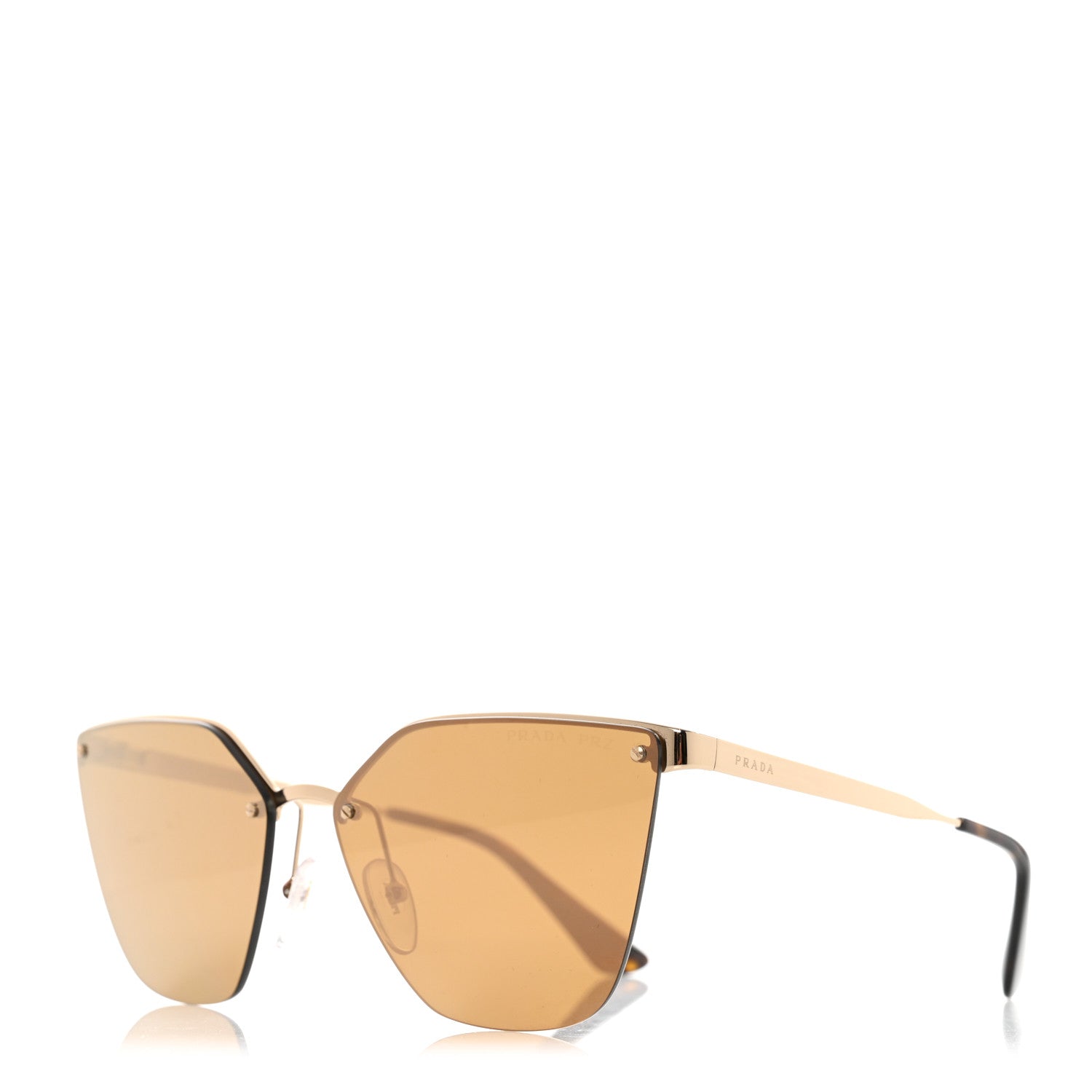 Prada Cat Eye Sunglasses SPR 68T Gold 1 of 8