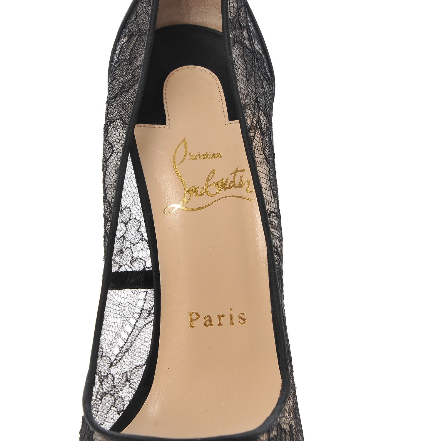 Christian Louboutin Dentelle Chantilly Follies Lace 100 Pumps 37 Black 7 of 9