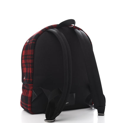 Saint Laurent Wool Tartan City Backpack Red Black 2 of 10