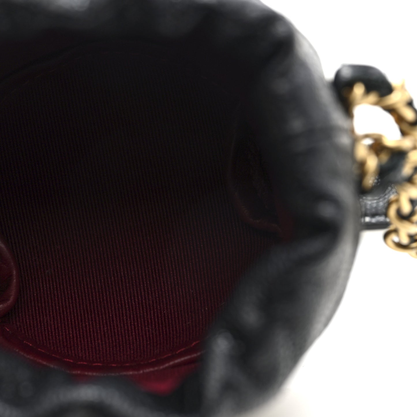 Caviar Quilted Twist Your Buttons Micro Bucket Bag Black