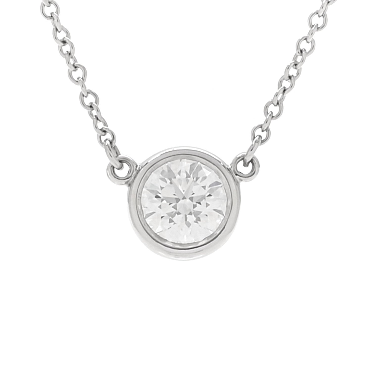 Tiffany Platinum Diamond .45ct Elsa Peretti Diamonds by the Yard Pendant Necklace 4 of 6