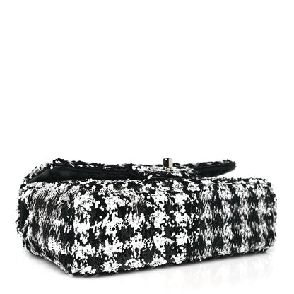 Chanel Sequin Mini Houndstooth Rectangular Flap Black White 4 of 11