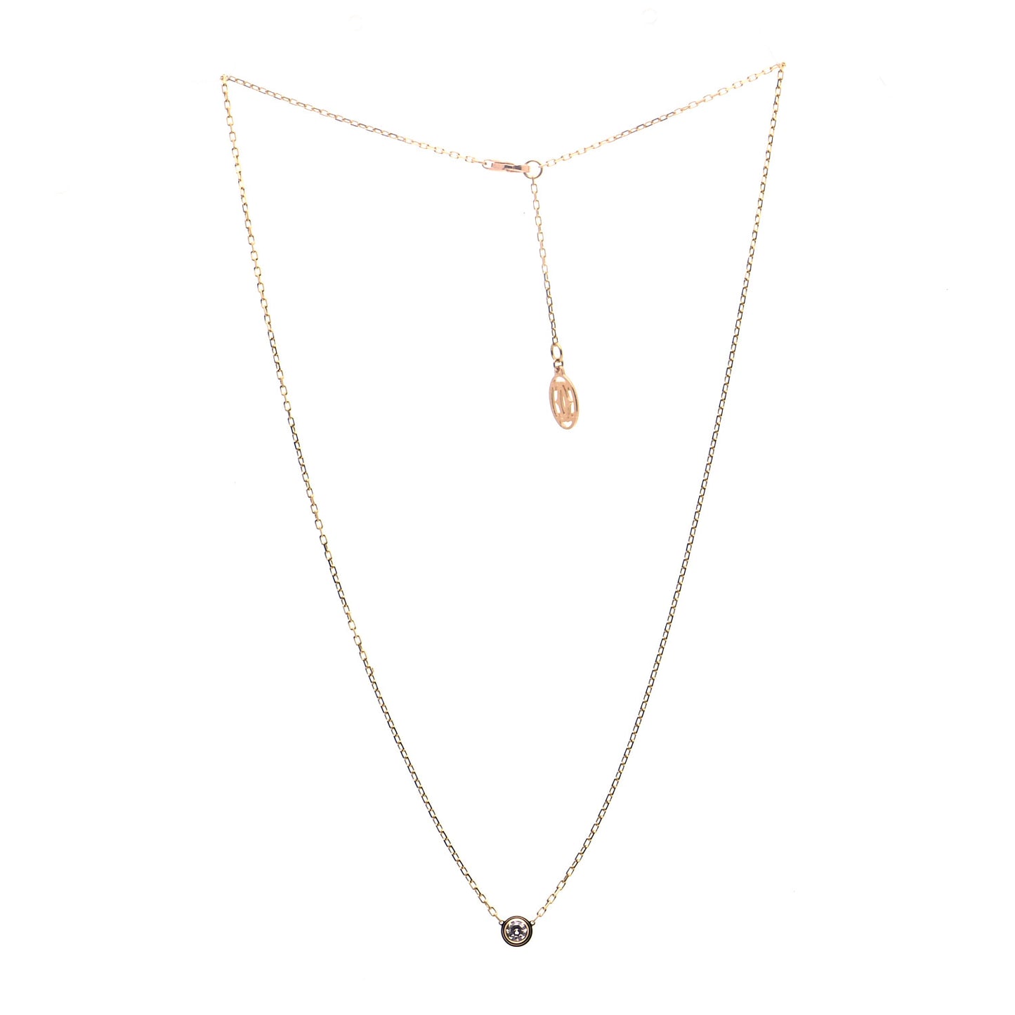 18K Pink Gold Diamond LM D'Amour Pendant Necklace