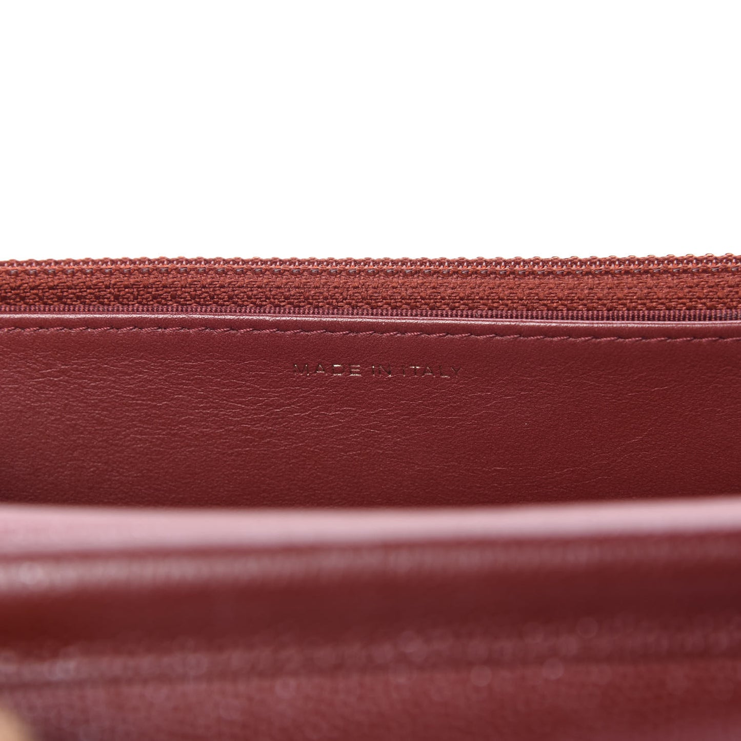 Metallic Caviar Quilted Wallet On Chain WOC Red