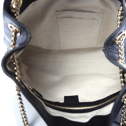 Gucci Pebbled Calfskin Medium Soho Chain Shoulder Bag Black 5 of 13