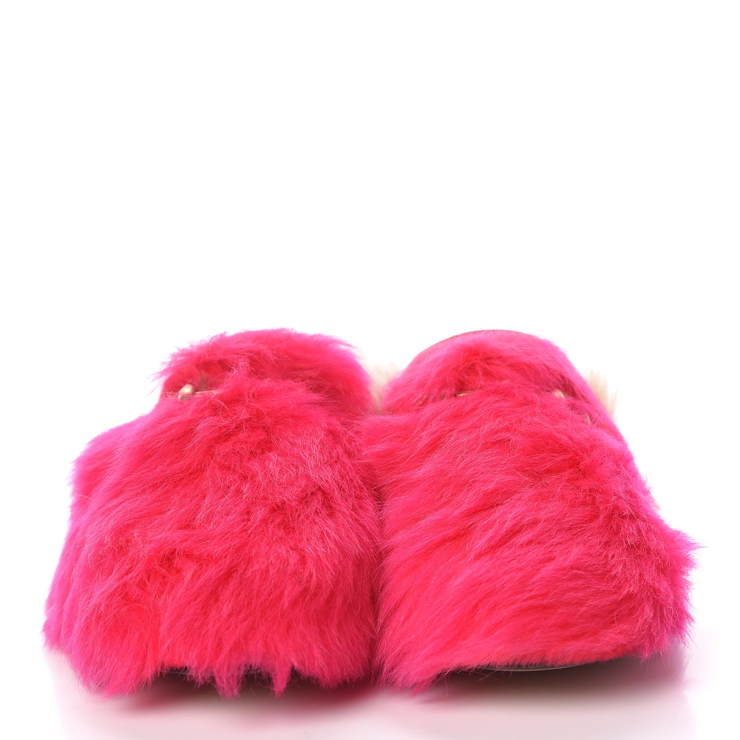 Gucci Merino Wool Womens Princetown Slippers 38 Raspberry Lipstick Natural 2 of 8